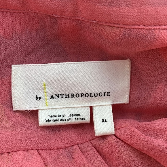 Anthropologie Lori Burnout Velvet Blouse Silk Blend Metallic Top NWOT Size XL - Picture 12 of 15